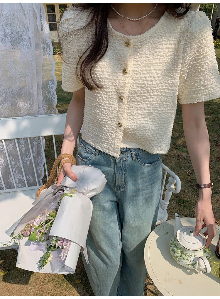 Romantic Textured Blouse