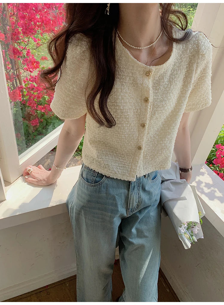 Romantic Textured Blouse